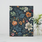 Dark Floral  Briefpapier (Staand voorkant)