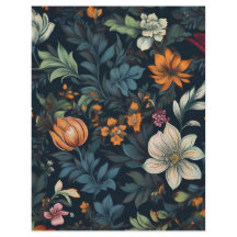 Dark Floral  Briefpapier