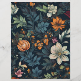 Dark Floral  Briefpapier