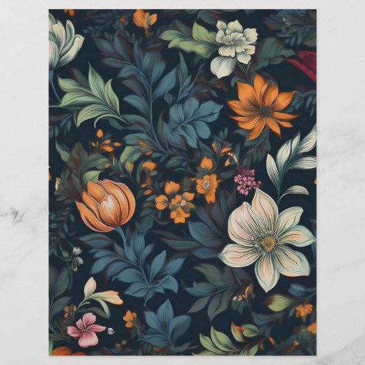 Dark Floral  Briefpapier (Voorkant)
