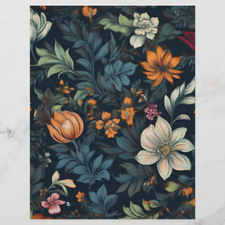 Dark Floral  Briefpapier