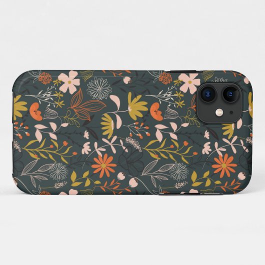 Dark Floral Case-Mate iPhone Case (Achterkant (horizontaal))