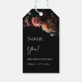Dark Floral Chrysanthemum Wedding Thank You Cadeaulabel