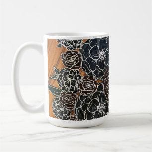 Dark Floral Coffee Mok