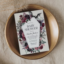 Dark Floral Coffin Halloween Baby shower
