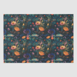 Dark Floral Cottage Tuingpapier Tissuepapier