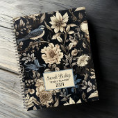 Dark Floral Custom Jaarlijkse Planner Hardcover