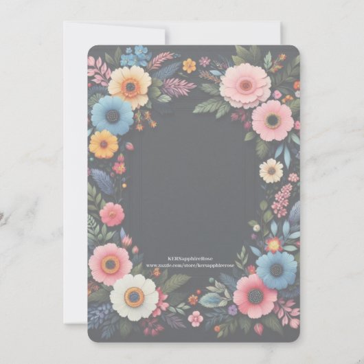 Dark Floral Elegant Graduation Party Uitnodiging (Achterkant)