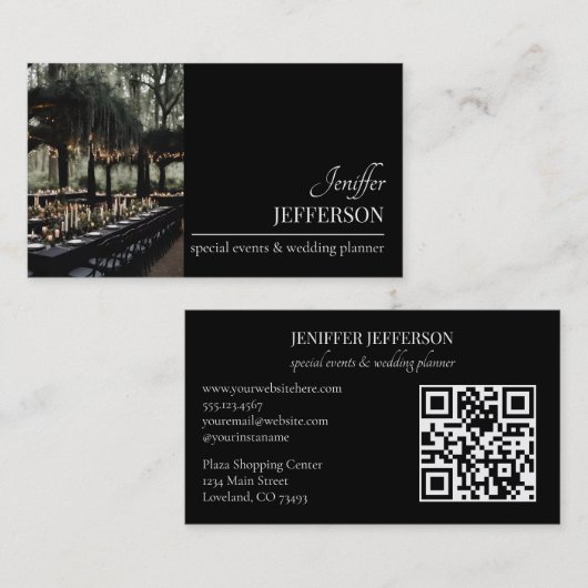 Dark Floral event wedding planner Visitekaartje (Voorkant / Achterkant)