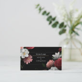 Dark Floral event wedding planner Visitekaartje (Staand voorkant)