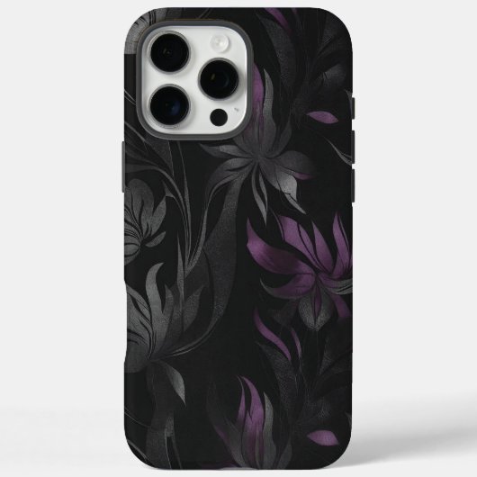 Dark Floral Fantasy-Gothic Paarse Elegantie Case-Mate iPhone Case (Achterkant)