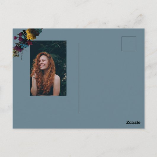 Dark Floral Funeral Briefkaart (Achterkant)