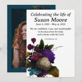 Dark Floral Funeral Kaart (Voorkant / Achterkant)