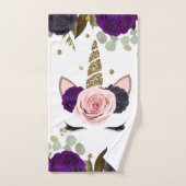 Dark Floral Glam Gold Glitter Unicorn Trendy Cute Bad Handdoek (Handdoek)