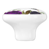 Dark Floral Glam Gold Glitter Unicorn Trendy Keramische Knop (Zijkant)