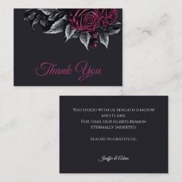 Dark Floral Gothic AlternativeHalloween wedding Notitiekaartje