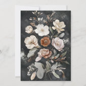 Dark Floral Greenery Botanical Boho Baby shower Kaart (Achterkant)