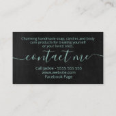 Dark Floral Handmade Bath Body Spa Soap Candle Visitekaartje (Achterkant)