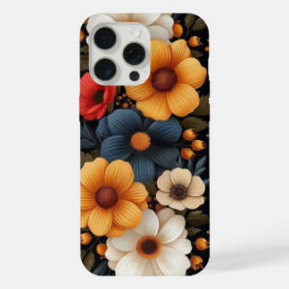 Dark floral iPhone 15 Pro max hoesje
