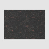 Dark Floral Line Art Tissue Paper Tissuepapier (Voorkant)