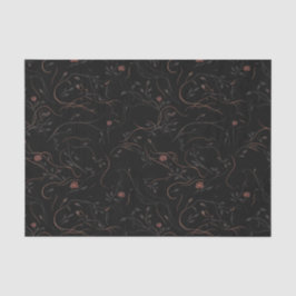 Dark Floral Line Art Tissue Paper Tissuepapier