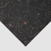 Dark Floral Line Art Tissue Paper Tissuepapier (Detail)
