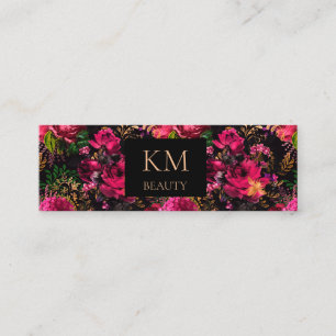 Dark Floral Mobile Beauty Mini Visitekaartje