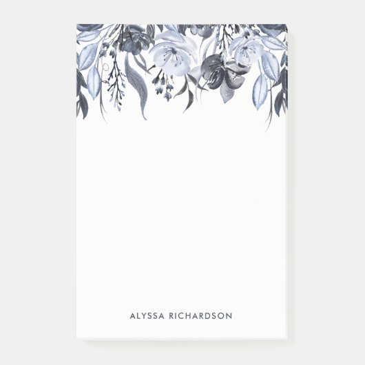 Dark Floral | Moderne Waterverf Post-it® Notes (Voorkant)