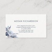 Dark Floral | Moderne Waterverf Visitekaartje (Achterkant)