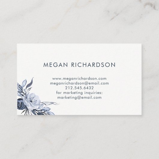 Dark Floral | Moderne Waterverf Visitekaartje (Achterkant)
