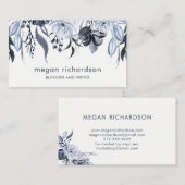 Dark Floral | Moderne Waterverf Visitekaartje (Voorkant / Achterkant)