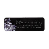Dark Floral Moody Gothic Wedding Retour Adres Etiket (Voorkant)