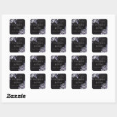 Dark Floral Moody Gothic Zwart Paarse bruiloft Vierkante Sticker (Vel)