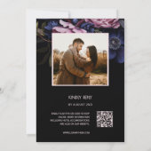 Dark Floral Moody | Photo Wedding Kaart (Achterkant)