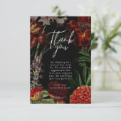 Dark Floral Moody Wedding Bedankt voor je kaartje (Staand voorkant)