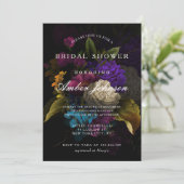Dark Floral Moody Wedding Bridal Shower Kaart (Staand voorkant)
