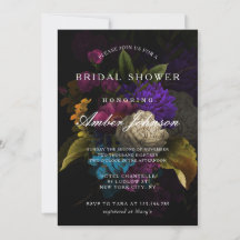 Dark Floral Moody Wedding Bridal Shower