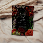 Dark Floral Moody Wedding Invitation Kaart<br><div class="desc">Viel je donkere humeurigaard met dit romantische  bloemontwerp met een moderne draai. De achtergrondkleur kan worden gewijzigd om het thema van uw bruiloft aan te passen.</div>