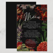Dark Floral Moody Wedding Menu (Voorkant / Achterkant)