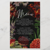Dark Floral Moody Wedding Menu (Voorkant)
