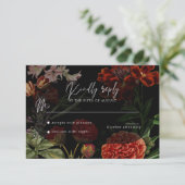 Dark Floral Moody Wedding RSVP (Staand voorkant)