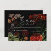 Dark Floral Moody Wedding RSVP (Voorkant / Achterkant)