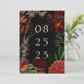 Dark Floral Moody Wedding Save The Date (Staand voorkant)