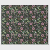 Dark Floral Pattern Cadeaupapier (Vlak)