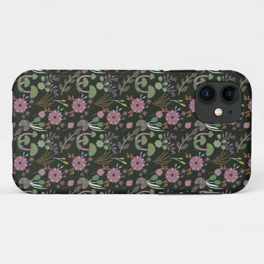 Dark Floral Pattern Case-Mate iPhone Case (Achterkant (horizontaal))