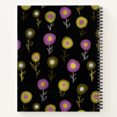 Dark Floral Pattern Girly Name Art Sketchbook Notitieboek (Achterkant)