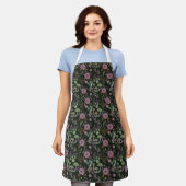 Dark Floral Pattern Schort (Gedragen)