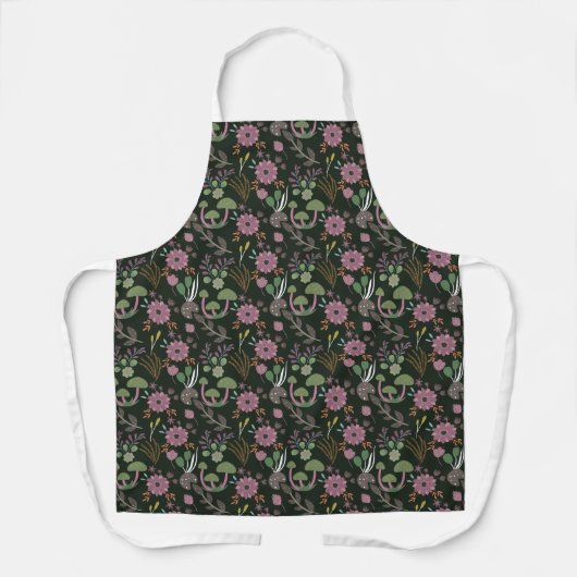 Dark Floral Pattern Schort (Voorkant)
