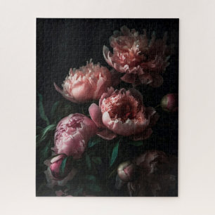 Dark Floral Peonies Dutch Master Oil Painting Legpuzzel
