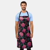 Dark Floral Pink Rose Pattern Custom Schort (Gedragen)